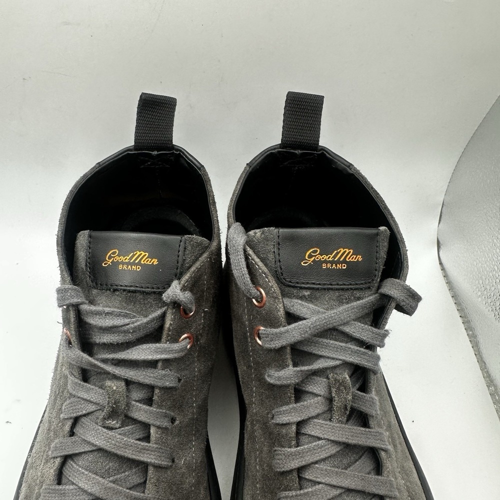 Rare Good Man Brand Italy Men's Shoes Edge Lo Top Sneaker Charcoal Suede SZ 9 - Picture 3 of 10